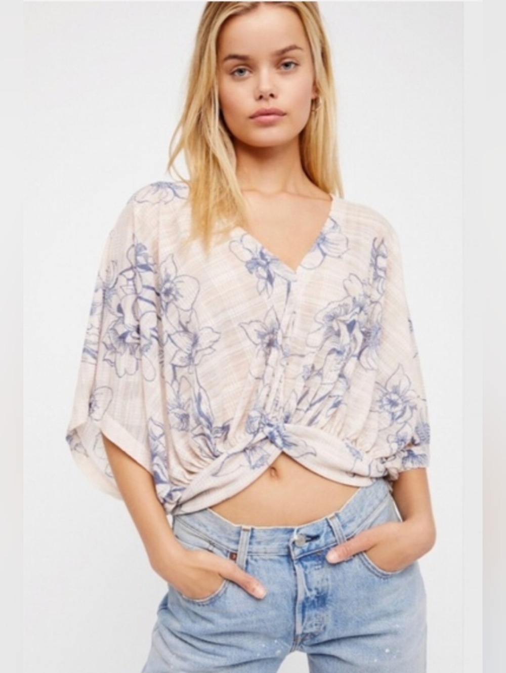 Free People One Dance Floral Dolman Blouse Size S
